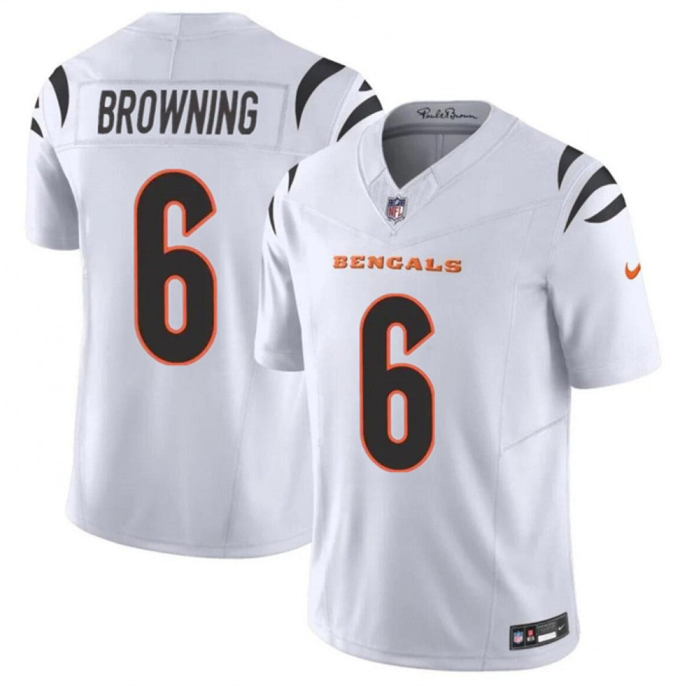 Men's Cincinnati Bengals #6 Jake Browning White 2023 F.U.S.E. Vapor Untouchable Limited Stitched Jersey 
