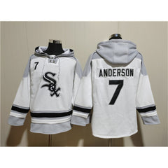 Men's Chicago White Sox #7 Tim Anderson White Ageless Must-Have Lace-Up Pullover Hoodie