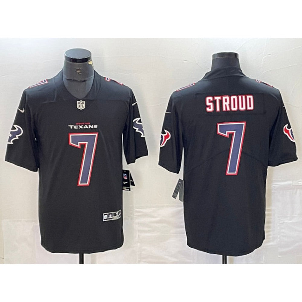 Men's Houston Texans #7 C.J. Stroud Black Fashion With Patch Vapor Untouchable Limited Stitched Football Jersey 