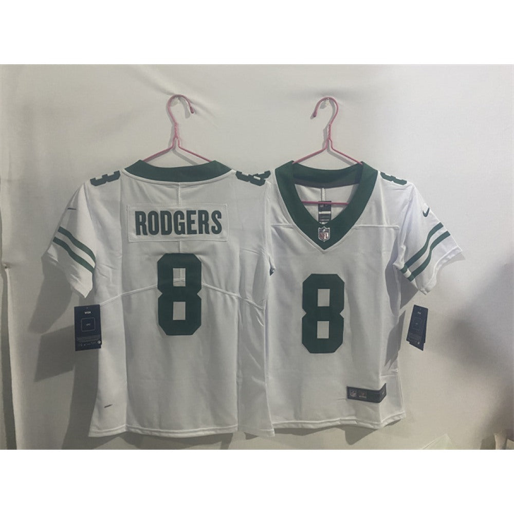 Youth New York Jets #8 Aaron Rodgers White Throwback Vapor Untouchable Limited Stitched Jersey 