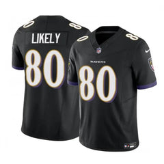 Men's Baltimore Ravens #80 Isaiah Likely Black 2023 F.U.S.E. Vapor Limited Football Jersey 