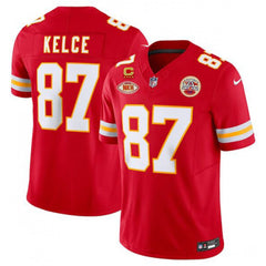 Men's Kansas City Chiefs #87 Travis Kelce Red 2024 F.U.S.E. With "NKH" Patch And 4-star C Patch Vapor Untouchable Limited Stitched Jersey 