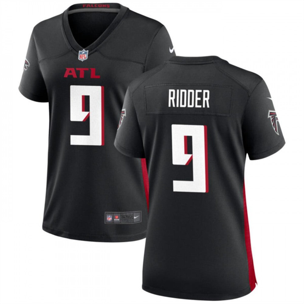Women's Atlanta Falcons #9 Desmond Ridder Black Stitched Jersey(Run Small) 
