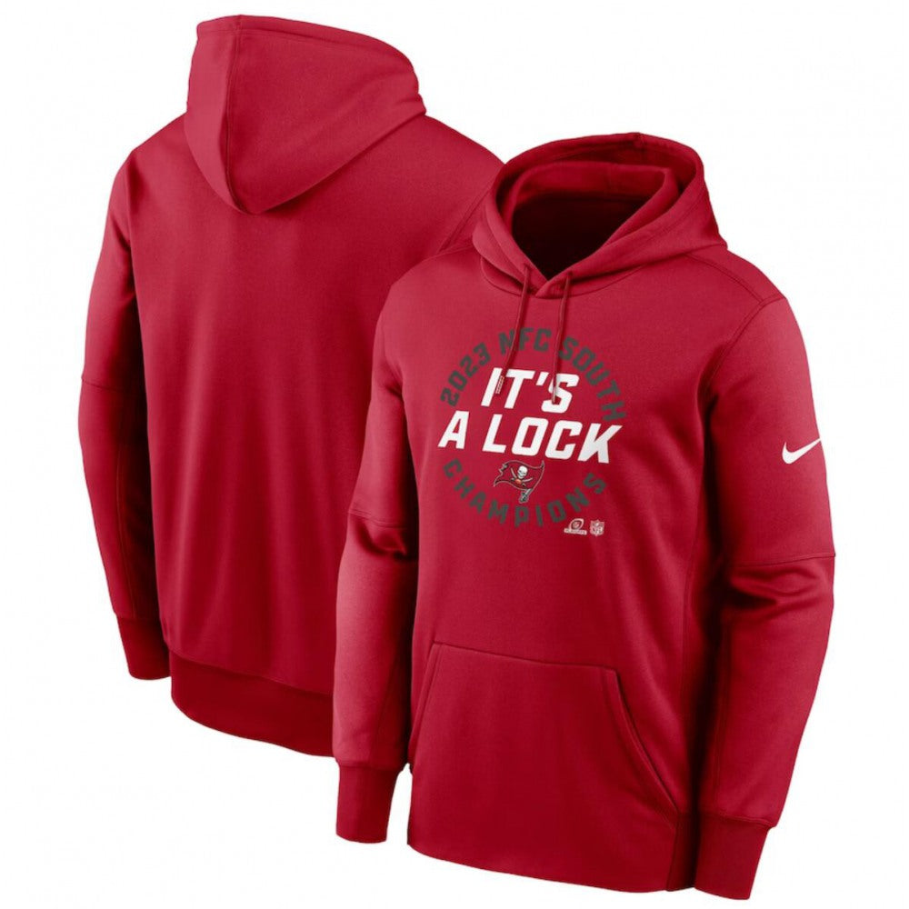 Men's Tampa Bay Buccaneers Red 2023 NFC South Division Champions Locker Room Trophy Collection Pullover Hoodie 