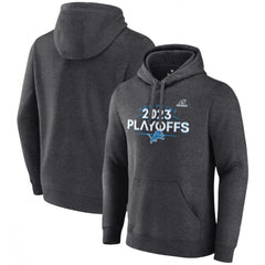 Men's Detroit Lions Heather Charcoal 2023 Playoffs Fleece Pullover Hoodie 