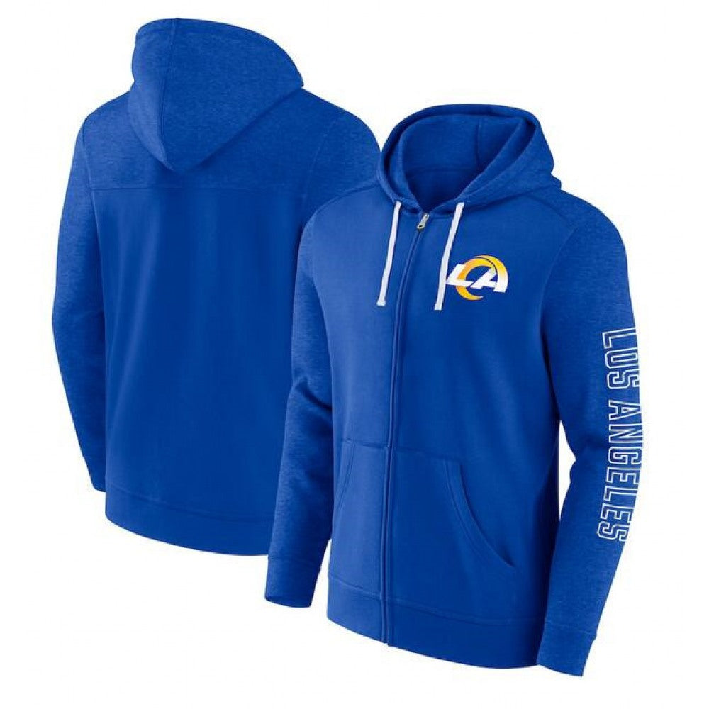 Men's Los Angeles Rams Royal Offensive Lineup Hoodie Full-Zip Hoodie 