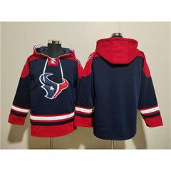 Men's Houston Texans Blank Navy Ageless Must-Have Lace-Up Pullover Hoodie 