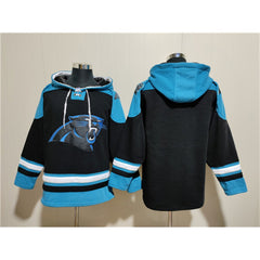 Men's Carolina Panthers Blank Black Ageless Must-Have Lace-Up Pullover Hoodie 