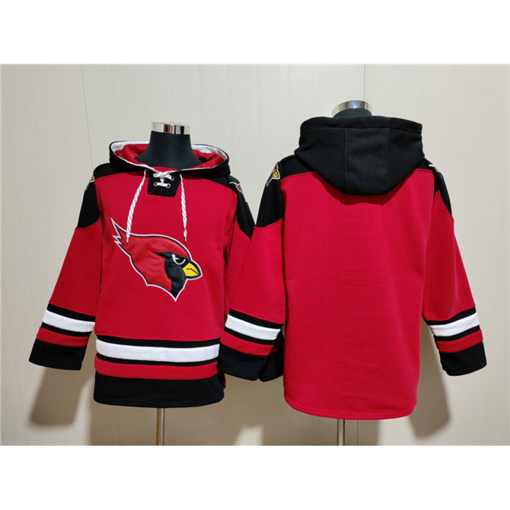 Men's Arizona Cardinals Blank Red Ageless Must-Have Lace-Up Pullover Hoodie 