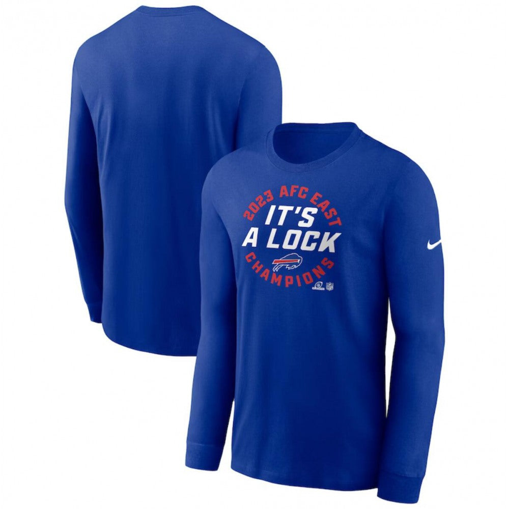 Men's Buffalo Bills Royal 2023 AFC East Division Champions Locker Room Trophy Collection Long Sleeve T-Shirt 