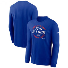 Men's Buffalo Bills Royal 2023 AFC East Division Champions Locker Room Trophy Collection Long Sleeve T-Shirt 
