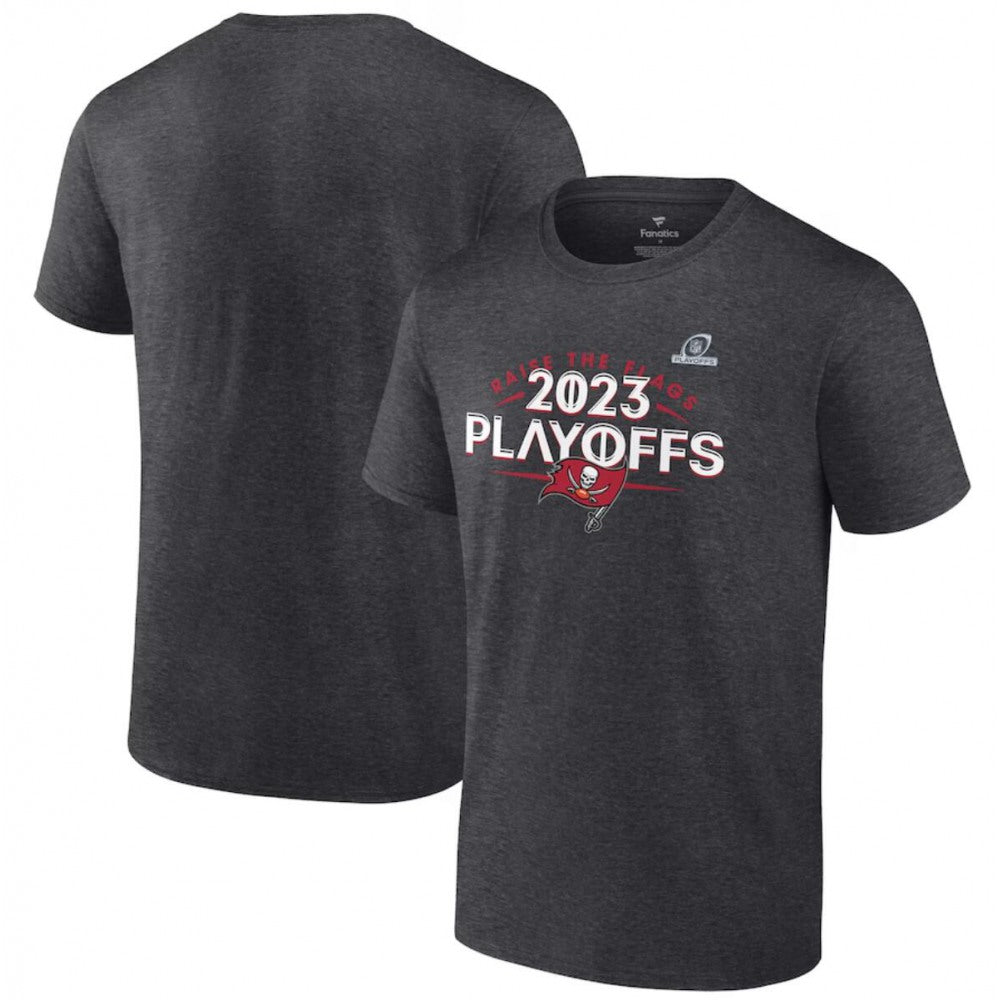 Men's Tampa Bay Buccaneers Heather Charcoal 2023 NFL Playoffs T-Shirt 