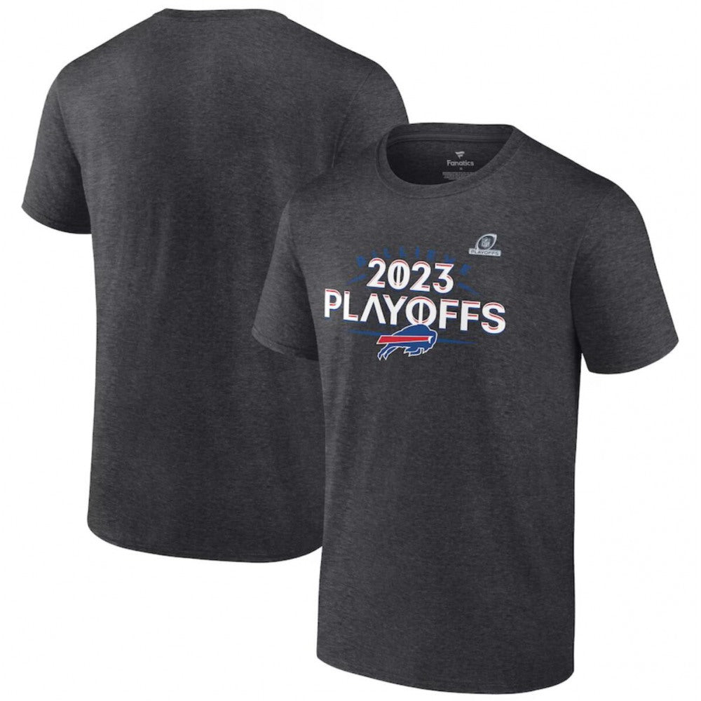 Men's Buffalo Bills Heather Charcoal 2023 NFL Playoffs T-Shirt 