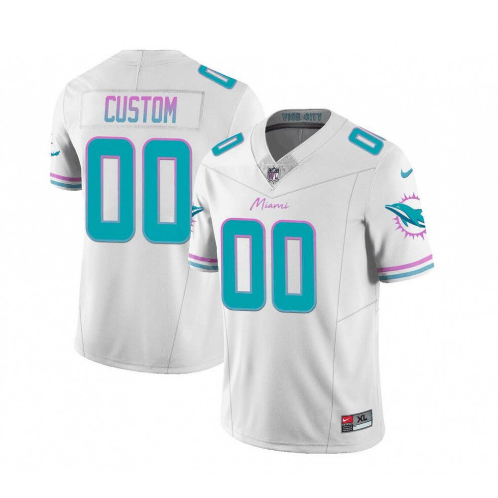 Men's Miami Dolphins Active Player Custom White 2023 F.U.S.E Vapor Limited Stitched Football Jersey 