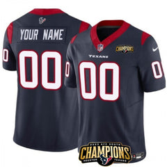 Men's Houston Texans Active Player Custom Navy 2023 F.U.S.E. AFC South Champions Patch Vapor Limited Stitched Football Jersey 