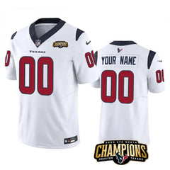 Men's Houston Texans Active Player Custom White 2023 F.U.S.E. AFC South Champions Patch Vapor Limited Stitched Football Jersey 