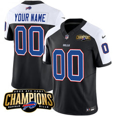 Men's Buffalo Bills Active Player Custom Black/White 2023 F.U.S.E. AFC East Champions Ptach Stitched Football Jersey 