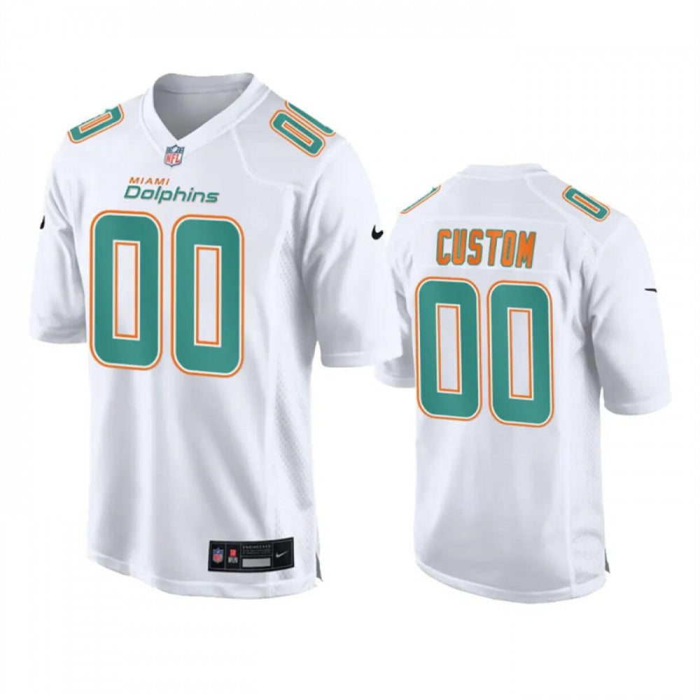 Men's Miami Dolphins Active Player Custom White Fashion Vapor Untouchable Stitched Football Jersey 