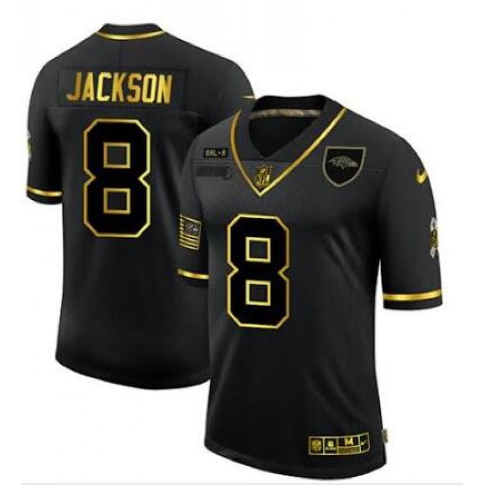 Men's Baltimore Ravens Customized Black Gold Vapor Untouchable Limited Football Jersey 