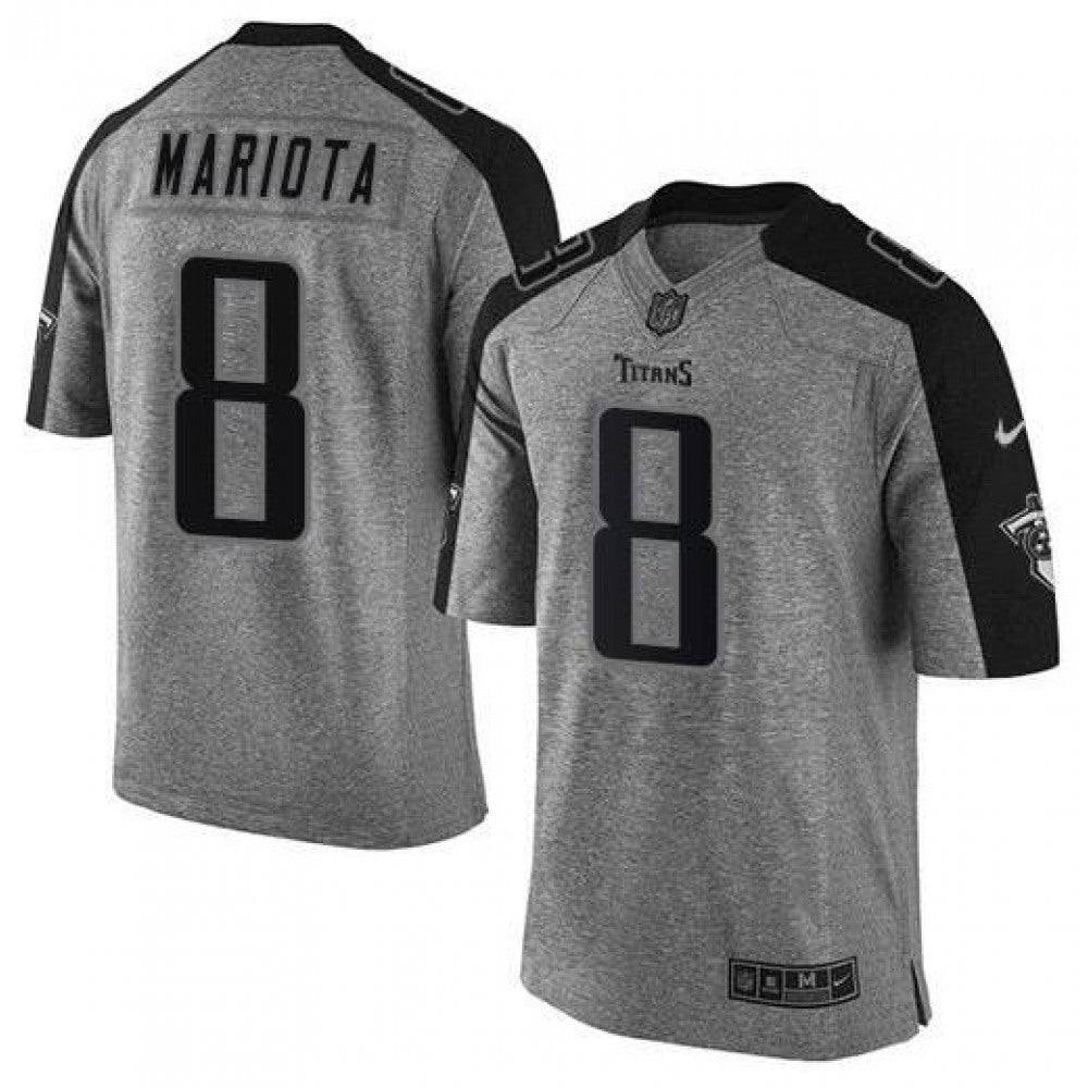 Men's Tennessee Titans Customized Gray Stitched Football Jersey 
