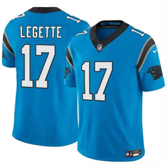 Men's Carolina Panthers #17 Xavier Legette Blue 2024 Draft F.U.S.E. Vapor Limited Stitched Football Jersey 