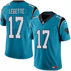 Men's Carolina Panthers #17 Xavier Legette Blue 2024 Draft Vapor Limited Stitched Football Jersey 