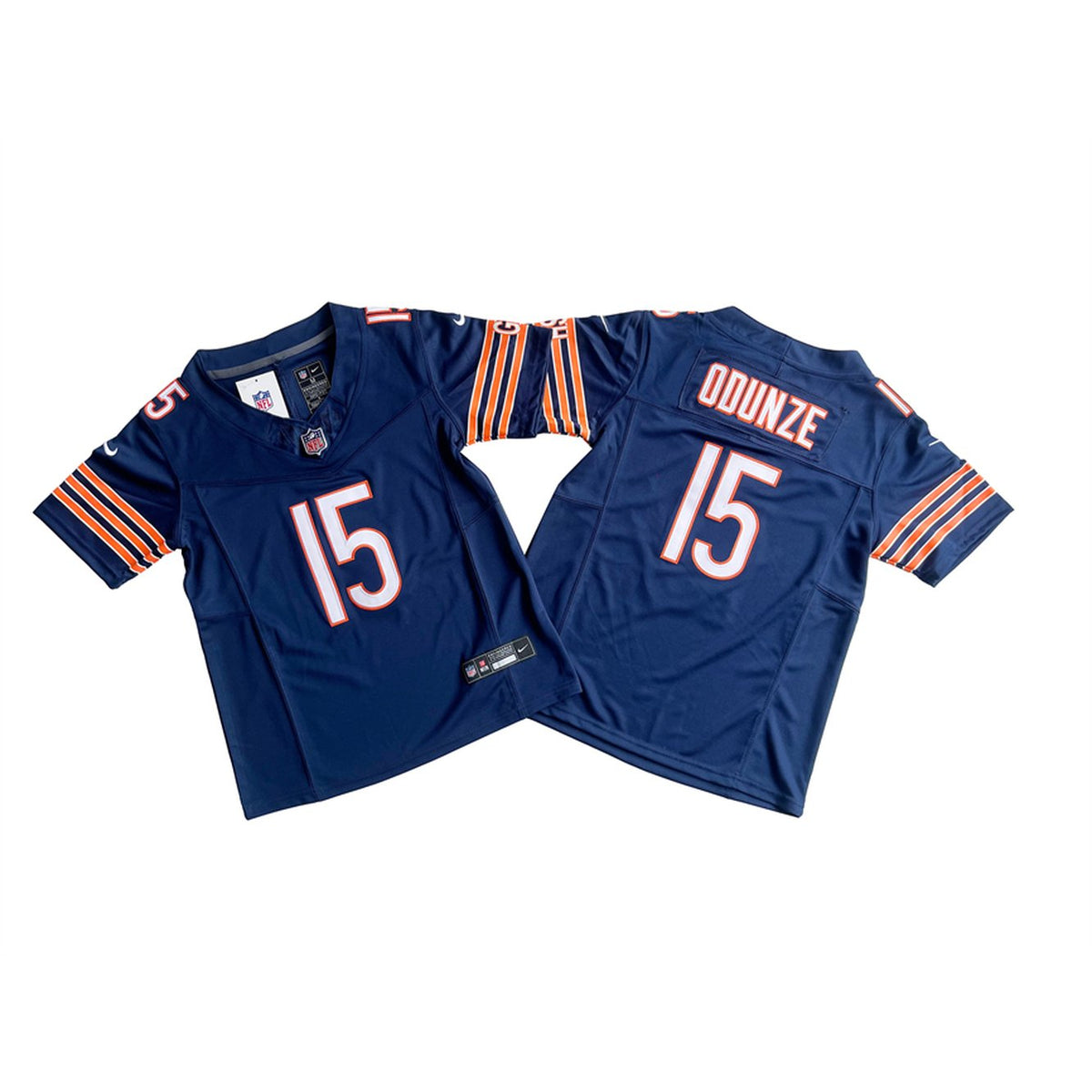 Men's Chicago Bears #15 Rome Odunze Navy 2024 Draft F.U.S.E. Vapor Stitched Football Jersey 