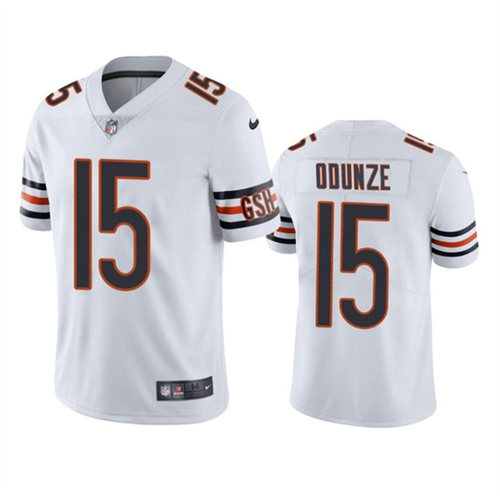 Men's Chicago Bears #15 Rome Odunze White 2024 Draft Vapor Stitched Football Jersey 