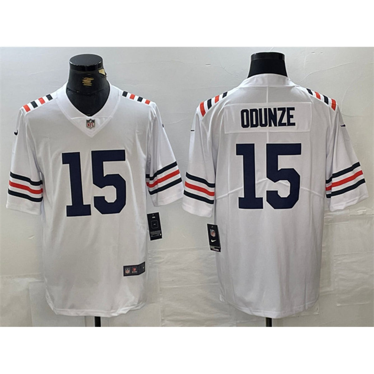 Men's Chicago Bears #15 Rome Odunze White 2024 Draft Vapor Stitched Football Jersey 