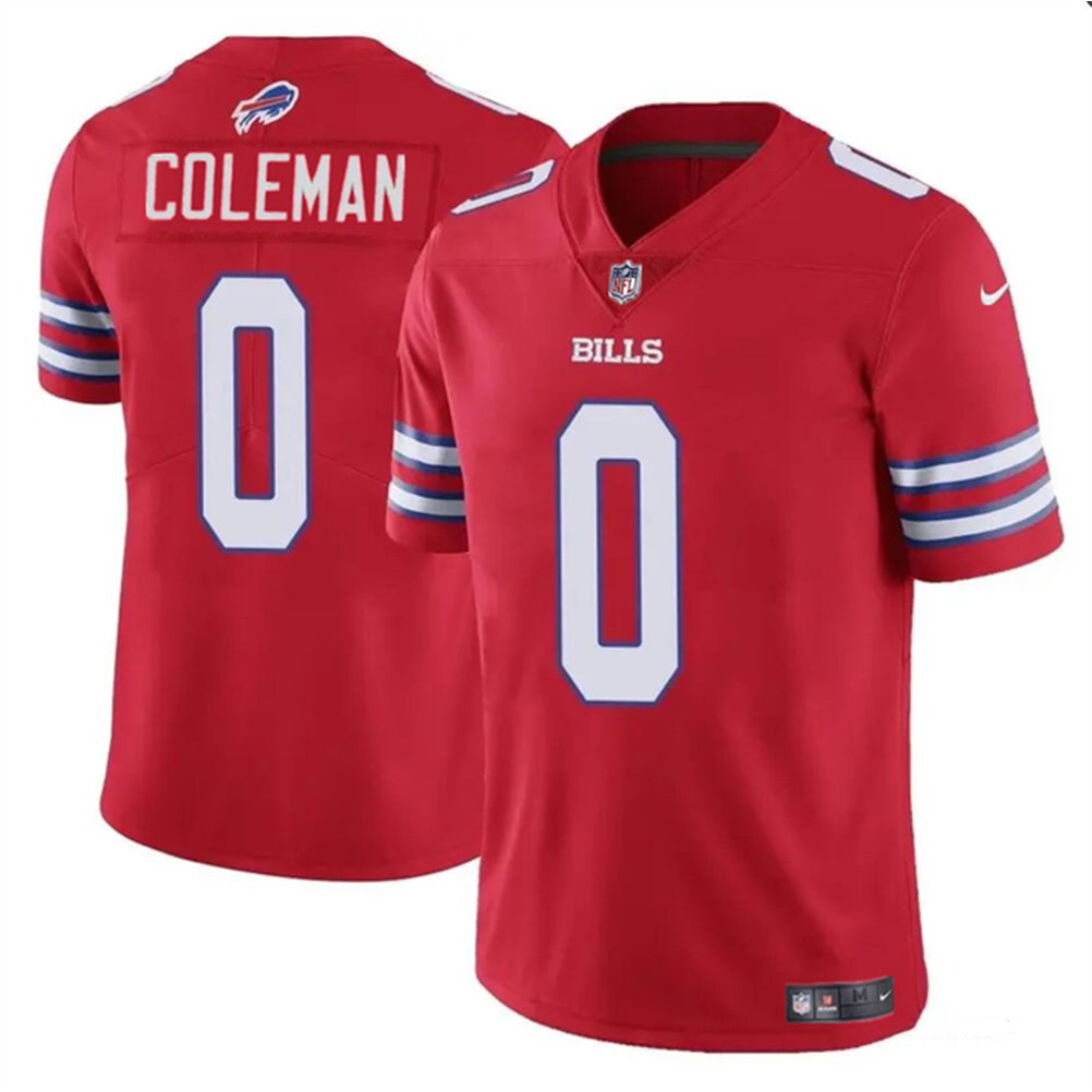 Men's Buffalo Bills #0 Keon Coleman Red 2024 Draft Vapor Untouchable Limited Stitched Football Jersey 