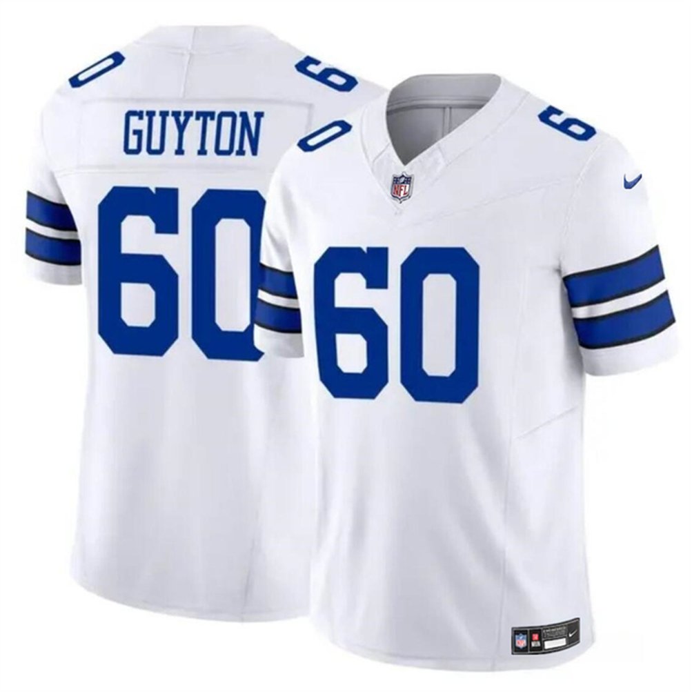 Men's Dallas Cowboys #60 Tyler Guyton White 2024 F.U.S.E Draft Vapor Untouchable Limited Stitched Football Jersey 