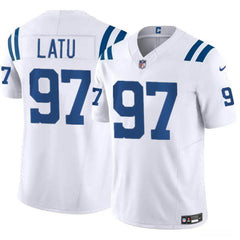 Men's Indianapolis Colts #97 Laiatu Latu White 2024 Draft F.U.S.E. Vapor Limited Stitched Football Jersey 