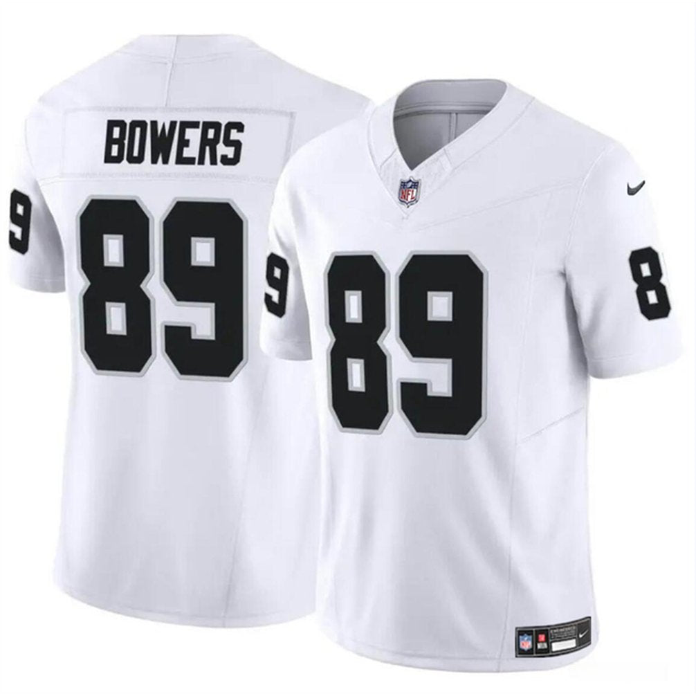 Men's Las Vegas Raiders #89 Brock Bowers White 2024 Draft F.U.S.E Vapor Stitched Football Jersey 