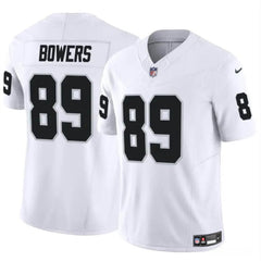 Men's Las Vegas Raiders #89 Brock Bowers White 2024 Draft F.U.S.E Vapor Stitched Football Jersey 