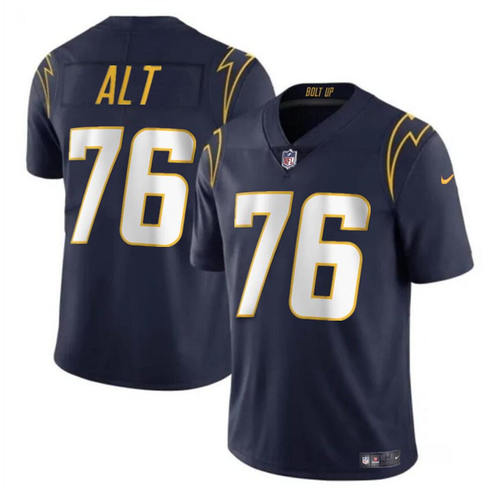 Men's Los Angeles Chargers #76 Joe Alt Navy 2024 Draft Vapor Limited Stitched Football Jersey 