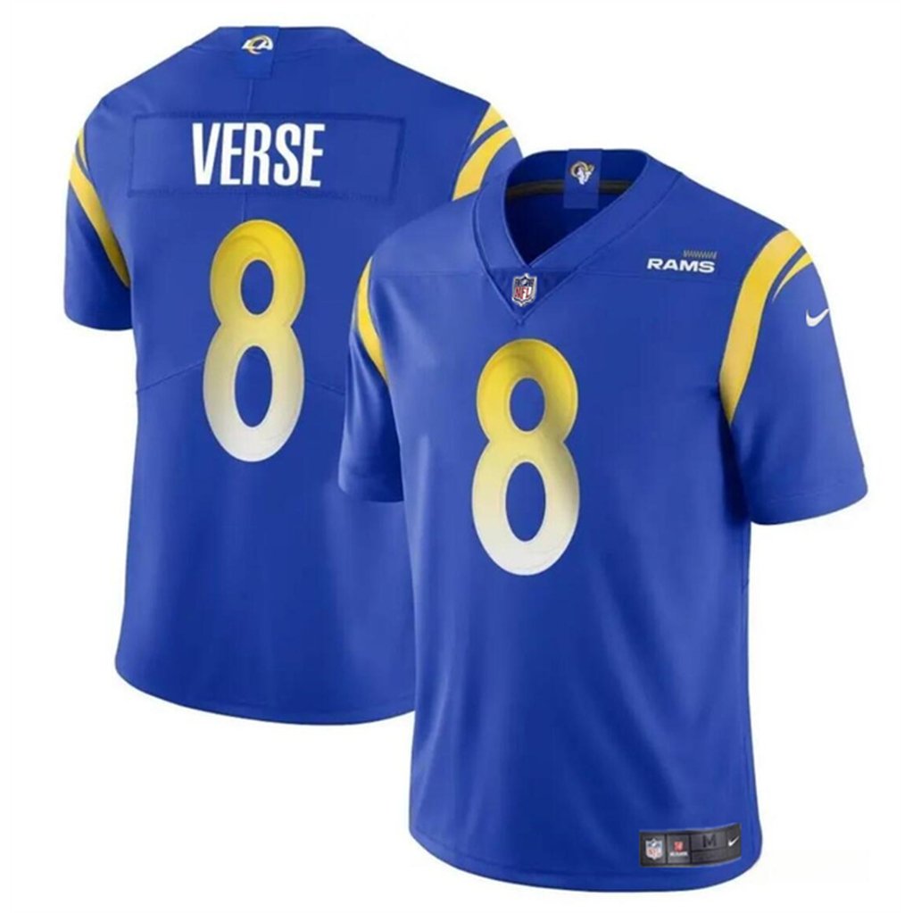 Men's Los Angeles Rams #8 Jared Verse Blue 2024 Draft Vapor Untouchable Stitched Football Jersey 