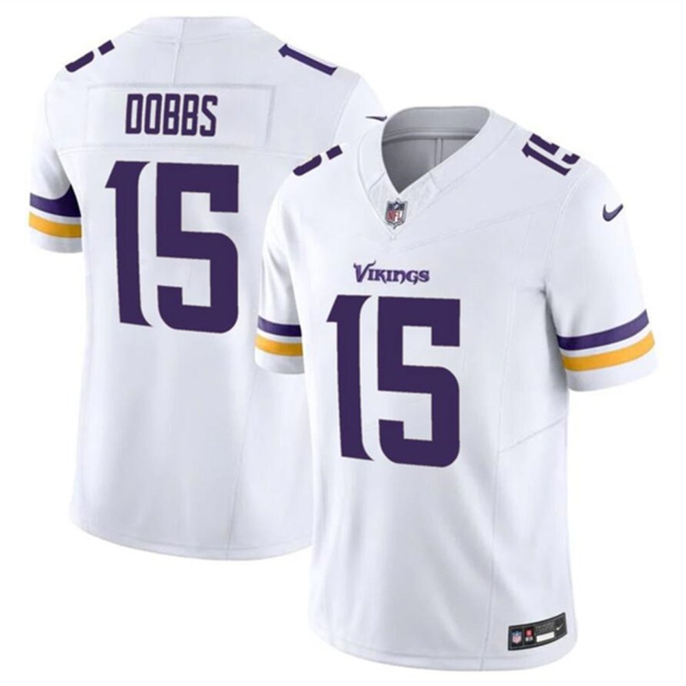 Men's Minnesota Vikings #15 Dallas Turner White 2024 Draft F.U.S.E Vapor Untouchable Limited Stitched Jersey 
