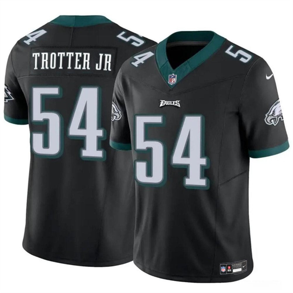 Men's Philadelphia Eagles #54 Jeremiah Trotter Jr Black 2024 Draft F.U.S.E Vapor Untouchable Limited Stitched Football Jersey 