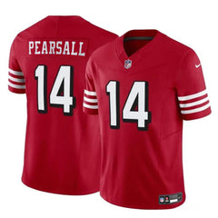 Men's San Francisco 49ers #14 Ricky Pearsall New Red 2024 Draft F.U.S.E. Vapor Untouchable Limited Stitched Football Jersey 