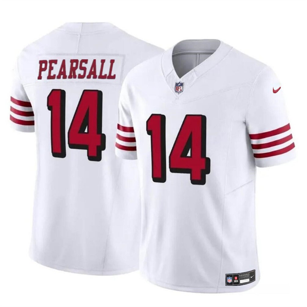 Men's San Francisco 49ers #14 Ricky Pearsall New White 2024 Draft F.U.S.E. Vapor Untouchable Limited Stitched Football Jersey 