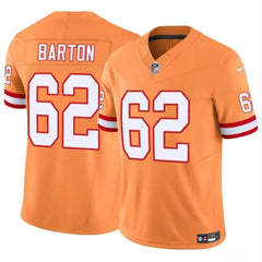 Men's Tampa Bay Buccaneers #62 Graham Barton Orange 2024 Draft F.U.S.E. Throwback Limited Stitched Jersey 