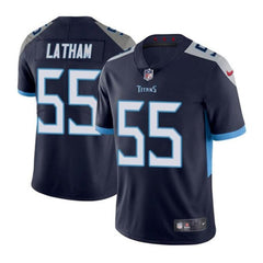 Men's Tennessee Titans #55 JC Latham Navy 2024 Draft Vapor Limited Stitched Football Jersey 
