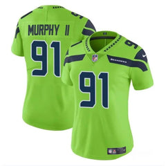 Women's Seattle Seahawks #91 Byron Murphy II 2024 Draft Green Vapor Limited Stitched Football Jersey(Run Small) 
