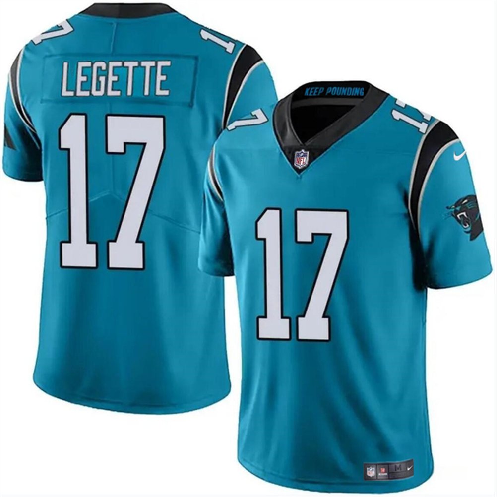 Youth Carolina Panthers #17 Xavier Legette Blue 2024 Draft Vapor Limited Stitched Football Jersey 