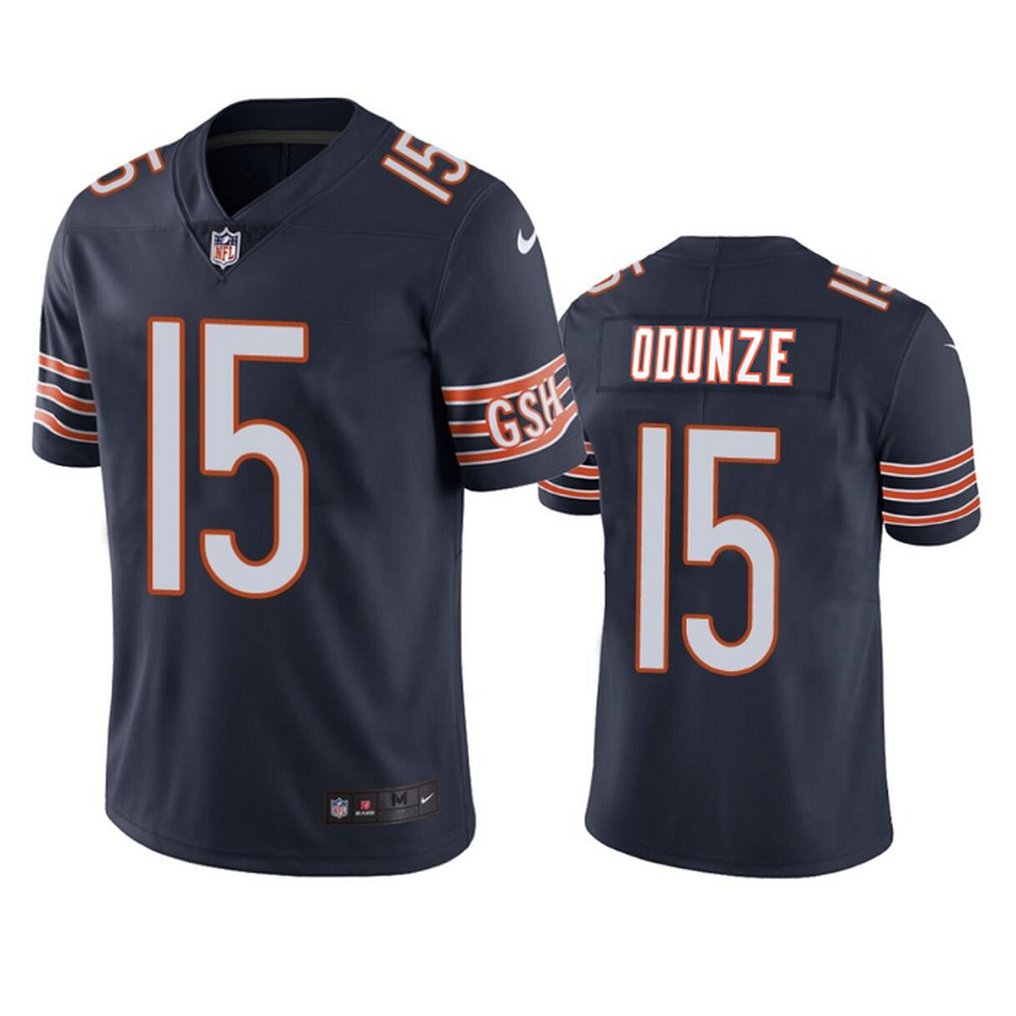 Youth Chicago Bears #15 Rome Odunze Navy 2024 Draft Vapor Stitched Football Jersey 