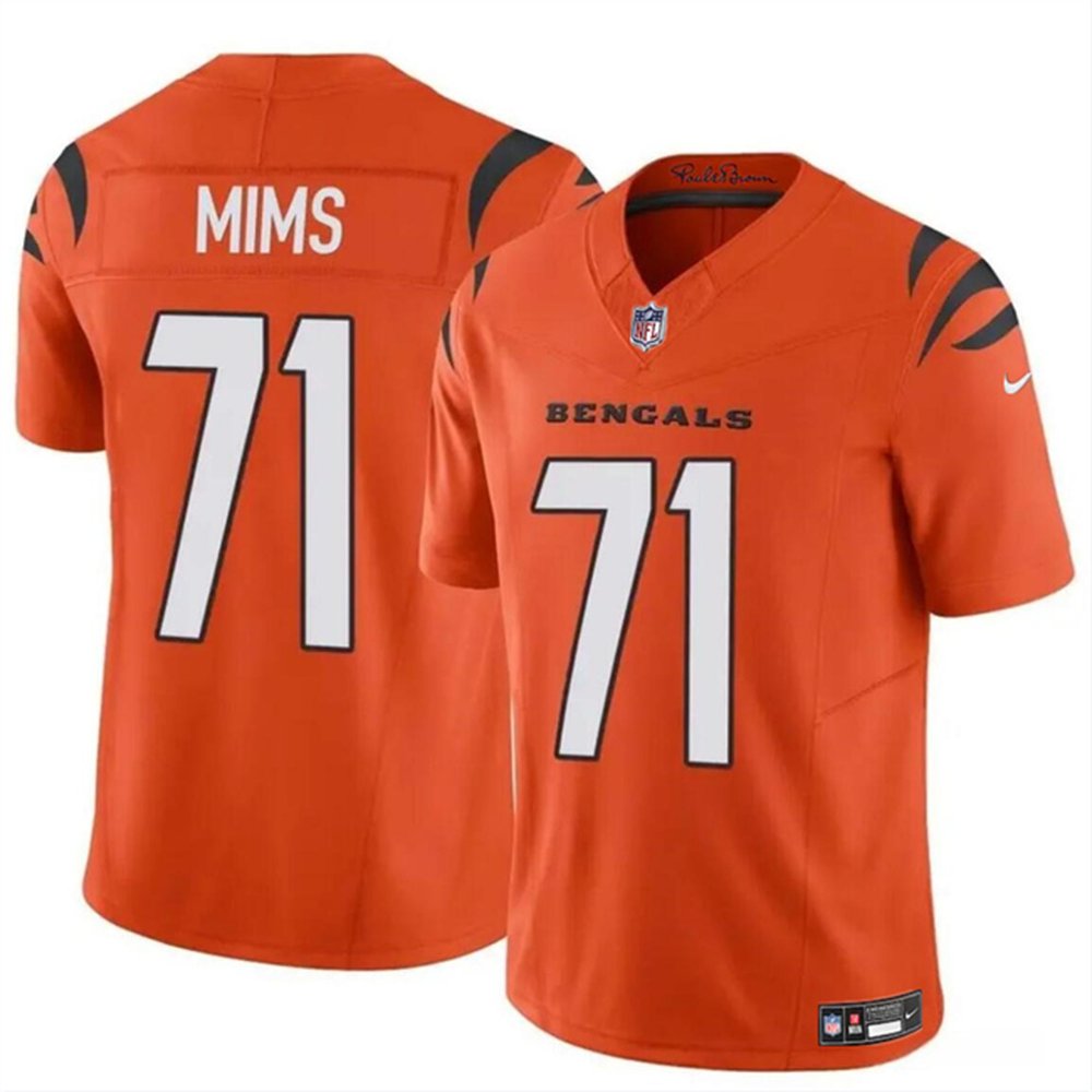 Youth Cincinnati Bengals #71 Amarius Mims Orange 2024 Draft F.U.S.E Vapor Untouchable Limited Stitched Jersey 