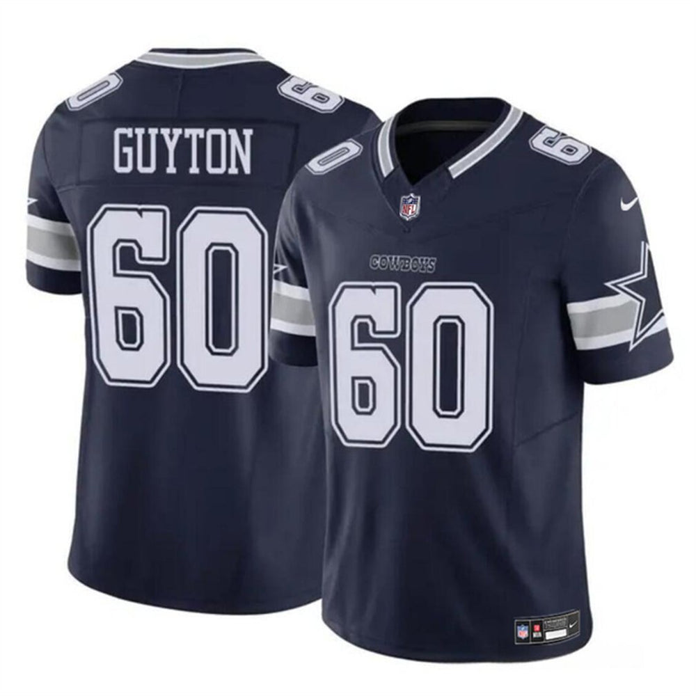 Youth Dallas Cowboys #60 Tyler Guyton Navy 2024 Draft F.U.S.E Vapor Untouchable Limited Stitched Football Jersey 