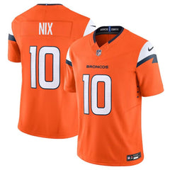 Youth Denver Broncos #10 Bo Nix Orange 2024 Draft F.U.S.E Vapor Untouchable Limited Stitched Jersey 