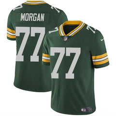 Youth Green Bay Packers #77 Jordan Morgan Green 2024 Draft Vapor Untouchable Stitched Jersey 