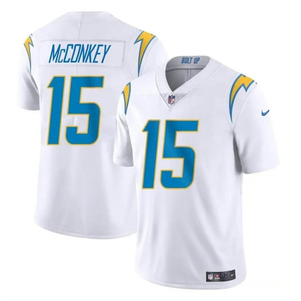 Youth Los Angeles Chargers #15 Ladd McConkey White 2024 Draft Vapor Limited Stitched Football Jersey 